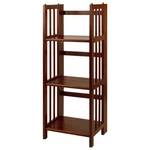 3-SHELF Folding Bookcase 14" Wide-walnut (new). Fixed Price $100.61.