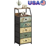 Ample Storage Chest Dresser W/ Double Display Shelf Stylish Nightstand Organizer. Fixed Price $68.72.