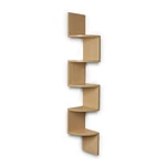 Danya 5 Tier Corner Floating Wall Shelf Beech Veneer Decorative Display. Fixed Price $57.00.