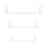 Danya Floating U Wall Shelves Mdf 3 Pack White Bathroom Living Decor. Fixed Price $40.97.