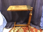 Antique Hospital Overbed Table Hill-rom Wood With Hi-low, Mirror, Casters. Fixed Price $1495.00.