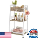 Gewudraw 3-TIER Ladder With Drawer, Bathroom Floor Storage Shelf, Freestan. Fixed Price $81.59.