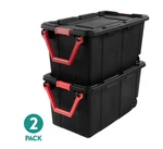 2 Pack Sterilite 40 Gallon Wheeled Storage Bin Latching Lid Black Tote. Fixed Price $29.99.