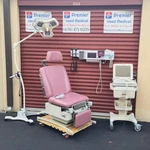 Exam Table Chairs For Sale Umf 4010 With Original Rose Upholstery & Hand Control. Fixed Price $3160.00.