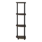Furinno Turn-n-tube Wood 4-TIER Corner Display Rack Dark Brown Grain/black. Fixed Price $42.63.