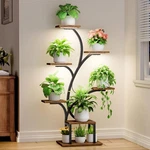 7 Tier Corner Plant Stand With Grow Light Indoor Metal Wooden Display Shelf Rack. Fixed Price $76.99.
