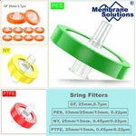 Ptfe/ny/pes/gf Membrane Lab Syringe Filters 0.7 M/0.22 M/0.45 M, 13MM/25MM/33MM. Fixed Price $8.99.