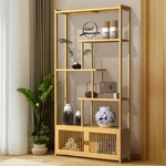 Bamboo 6-TIER Storage Rack Blind Door Cabinet Staggered Shelf Etagere Bookcase. Fixed Price $69.90.