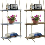 Sorbus 3-TIER Rope Hanging Floating Shelfs Rustic Wood Swing Shelves Organizer. Fixed Price $45.99.