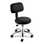 Lorell Round Stool With Back - 250 Lb Load Capacity Black (LLR69511). Fixed Price $161.00.