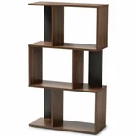 Baxton Studio Legende 3 Shelf Display Bookcase In Brown And Dark Grey. Fixed Price $100.19.