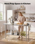 Vevor Stainless Steel Work Table, 24X48 Inch Food Prep Commercial Kitchen. Fixed Price $174.90.