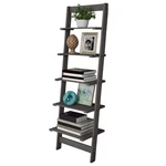 5-TIER Ladder 50-INCH Narrow Leaning Bookshelf Wooden Bookcase For. Fixed Price $71.61.