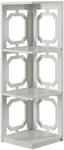 Stylish White Omega 3-TIER Corner Bookcase For Space-saving Storage. Fixed Price $149.99.