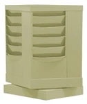 Durham 409-75, Tan 20 Pocket Rotary Literature Rack, 14.13"X14.13"X23.13". Fixed Price $343.14.