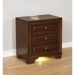 Benzara Wooden Night Stand With 3 Drawers In Cherry Brown. Fixed Price $382.66.
