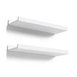 Floating Shelves Wall Mounted Set Of 2, Modern White For Bedroom, Nur.... Fixed Price $24.86.