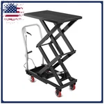 Steel Hydraulic Double Scissor Table Cart 330 Lbs Lifting Height 50 Inches. Fixed Price $195.99.