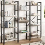 Shintenchi Industrial BOOKCASE,71.6 Triple 4 Tier Bookshelf With 11 Open. Fixed Price $113.54.