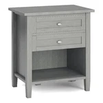 Simpli Home Warm Shaker Transitional Solid Wood Bedside Table In Fog Gray. Fixed Price $288.25.