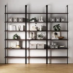 Theo 6-SHELF Tall Bookcase, Wall Mount Bookshelf With Natural Wood Finish And. Fixed Price $964.99.