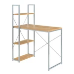DESIGNS2GO Office Work Station With Shelves In White Light Oak. Fixed Price $134.35.