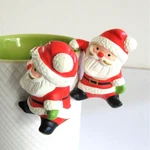 Hook Arm Hanging Santa Figurines Mid Century Inarco Ceramic 2.5IN Japan. Fixed Price $36.99.