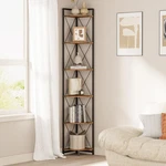 6 Tier Corner Stand, 78" Tall Industrial Bookshelf For Living .... Fixed Price $64.90.