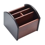Siveit Wooden Organizer, 4 Compartment Revolving Desktop. Fixed Price $18.29.