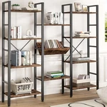 Shintenchi Industrial BOOKCASE,71.6 Triple 4 Tier Bookshelf With 11 Open. Fixed Price $113.55.