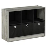Furinno Basic Wood 3X2 Bookcase Storage W/bins French Oak Gray/black. Fixed Price $80.48.