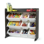 Humble Crew Toy Storage Organizer W/top Shelf & 9 Removable Bins, Espresso. Fixed Price $155.26.