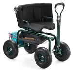 Vevor Rolling Garden Cart With Swivel Seat Backrest Toolbox Wheel Extendable. Fixed Price $109.90.