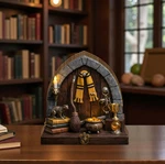 Wizard Door Wooden Block, Magic School Decor, Fantasy Accessories Display. Fixed Price $12.75.