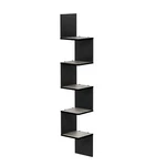 Wall Mount Floating Corner Shelf 5-TIER Square French Oak Grey/black. Fixed Price $39.93.