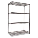 Alera Wire Shelving Starter Kit, Four-shelf, 48W X 24D 72H, Black Anthracite. Fixed Price $203.23.