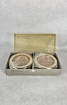 New Vintage 1970'S Drulane Gold Plastic Cork Board Coaster Set Of 4 Box Mcm. Fixed Price $17.00.