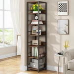 6-TIER Corner Shelf, 75 Inch Tall Narrow Bookshelf Storage Rack, Etagere Shelves. Fixed Price $148.19.