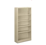 Hon Metal Bookcase, Five-shelf, 34.5W 12.63D 71H, Putty Excellent Condition. Fixed Price $131.00.