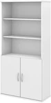 Bush Business Furniture Studio White 5-SHELF Bookcase With Doors. Fixed Price $783.99.