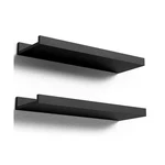 Floating Shelves Wall Mounted Set Of 2, Modern Black For Storage.... Fixed Price $24.86.