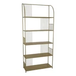 Benjara Plant Display Stand- 71" Sleek Gold Metal Frame- 5 Storage Shelves. Fixed Price $894.11.