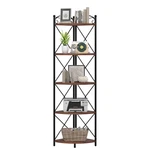 Vecelo Tier Corner Stand, 55.2" Tall Bookshelf, Rustic Brown S.... Fixed Price $79.86.