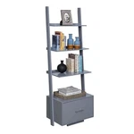 American Heritage Ladder Bookcase With File Drawer Gray Wood Finish. Fixed Price $189.88.