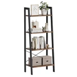 Vasagle 4 Tier Ladder Shelf Industrial Style Steel Frame Hazelnut Brown Black. Fixed Price $77.62.