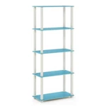 Furinno Turn-s-tube Engineered Wood 5-TIER Shelf Display Rack Blue/white. Fixed Price $67.70.
