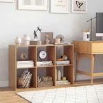 6-CUBE Bookshelf, Modern Cubby Bookcase W/ Back Guardrail & Anti-tipping Kits. Fixed Price $64.99.