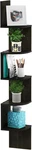 Rossi Wall Mount Floating Corner Shelf, 5-TIER Radial, Espresso. Fixed Price $23.95.
