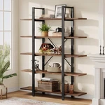 5-TIER Bookshelf, Industrial Open Etagere Bookcase W/ Metal Frame, Display. Fixed Price $159.99.