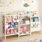 Kids 3-TIER Bookshelf & Toy Storage, Sling Bookcase For Nursery, Playroom, White. Fixed Price $109.75.